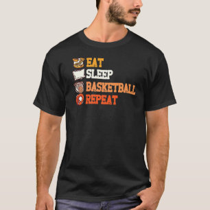 T-shirt Manger Sommeil Basket-ball Répéter Balle Ligue de