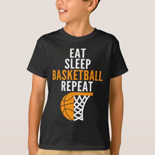 T-shirt manger sommeil basketball répétition joueurs de ba (Devant)