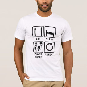 T-shirt manger sommeil clone mouton répéter chemise