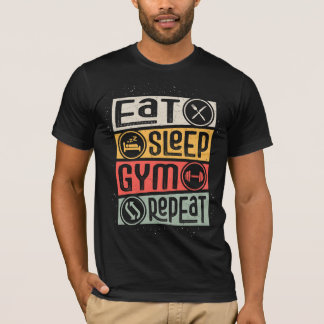 T-SHIRT MANGER SOMMEIL GYM RÉPÉTER