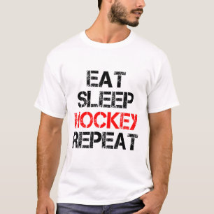 T-shirt Manger Sommeil Hockey Répéter Patinoire Extérieur