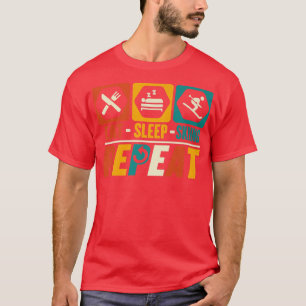 T-shirt Manger Sommeil Ski Répéter Ski Ski Snowboard Sn