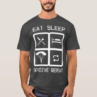 T-shirt Manger Sommeil Skydive Répéter Funny Skydiving 1