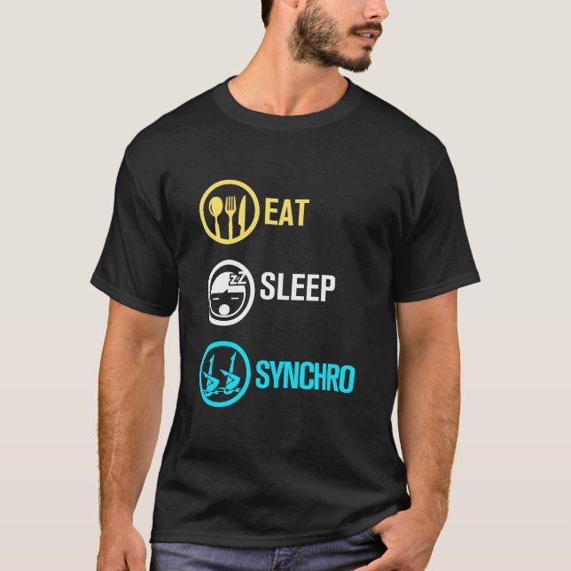 T-shirt Manger Sommeil Synchro Synchronisation Natation Ar (Devant)