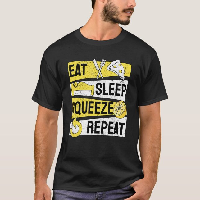 T-shirt Manger Squeeze Sleep Répéter Stand Lemonade (Devant)