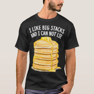 T-shirt Mangeur De Pancake Drôle J'Aime Les Grosses Piles 