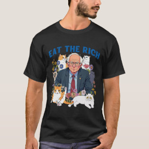 T-shirt Mangez Bernie Sanders Riche Chat Floral Résiste De