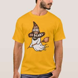 T-shirt Mangez, buvez et soyez effrayant Casquette de sorc