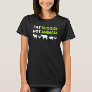 T-shirt Mangez des légumes pas des animaux Végétalien Ani