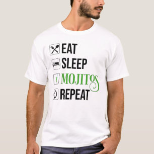 T-shirt Mangez des mojitos du sommeil Répéter