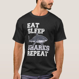 T-shirt Mangez des requins endormis Répétez les requins re