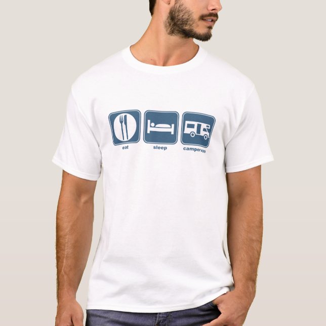 T-shirt mangez, dormez, campervan (Devant)
