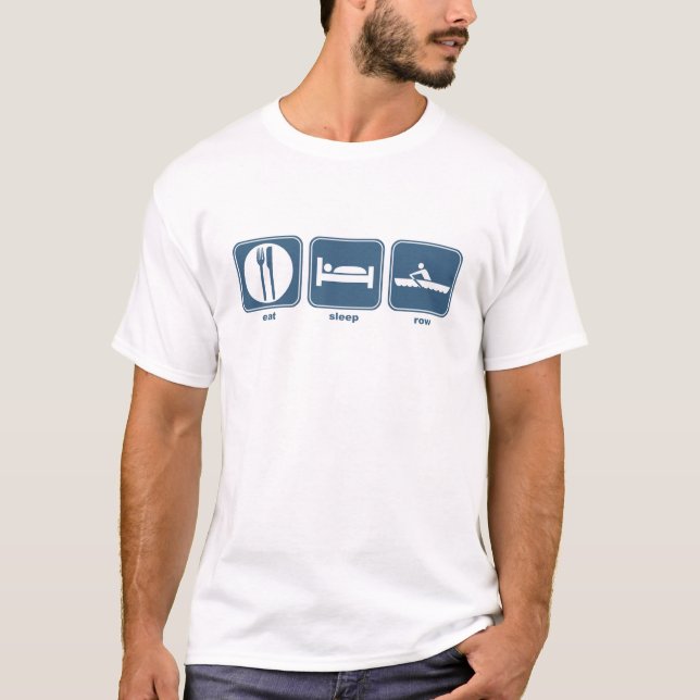 T-shirt mangez, dormez, ramez (Devant)