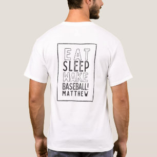 T-shirt Mangez, dormez, réveillez, baseball moderne dessin