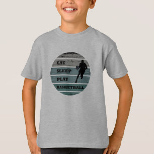 T-shirt Mangez dormir jeu de basket-ball joueur rétro