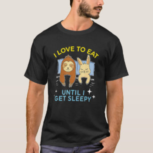T-shirt mangez dormir répéter mignon rêve Sloth lapin