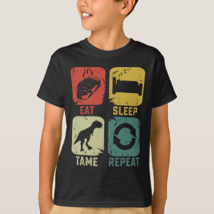 T-shirt Mangez Dormir Tame Répéter Dinosaur Jeu Geek Funny