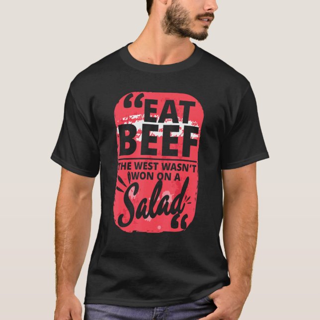 T-shirt Mangez Du Boeuf Ouest Salade Viande Plaisanteries  (Devant)