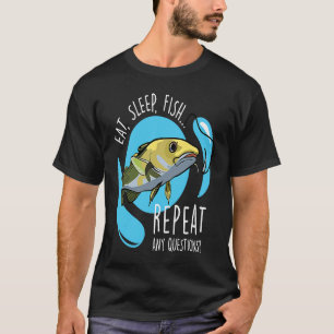T-shirt Mangez du poisson endormi Pêche répétée