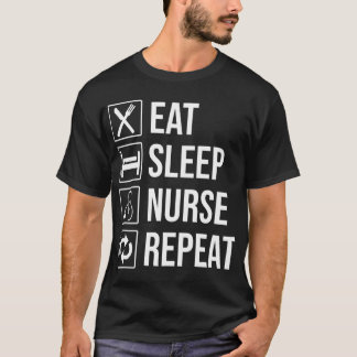 T-shirt Mangez Infirmière du sommeil Répéter Funny Infirmi