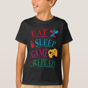 T-shirt Mangez Jeu de sommeil Répéter Drôle Joueur Citatio