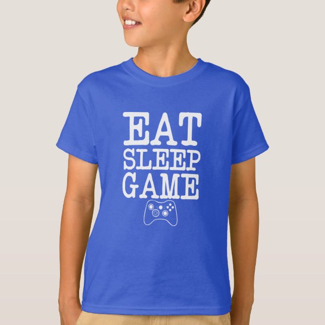 T-shirt Mangez la chemise drôle de gamer de garçons (Devant)