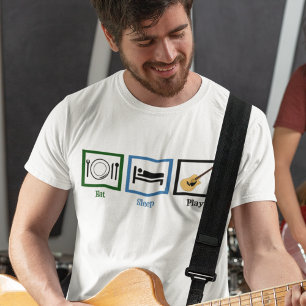 T-shirt Mangez la guitare de jeu de sommeil