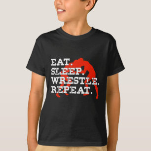 T-shirt Mangez la lutte du sommeil Répétez la lutte amusan