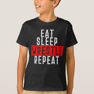 T-shirt Mangez la répétition de lutte de sommeil