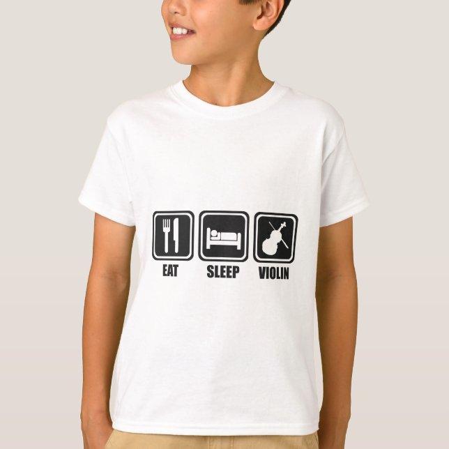 T-shirt Mangez la répétition de violon de sommeil (Devant)