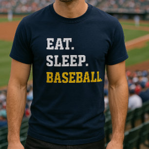 T-shirt Mangez le baseball du sommeil