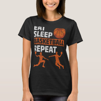 T-shirt Mangez le basketball de sommeil Répéter le ballon 