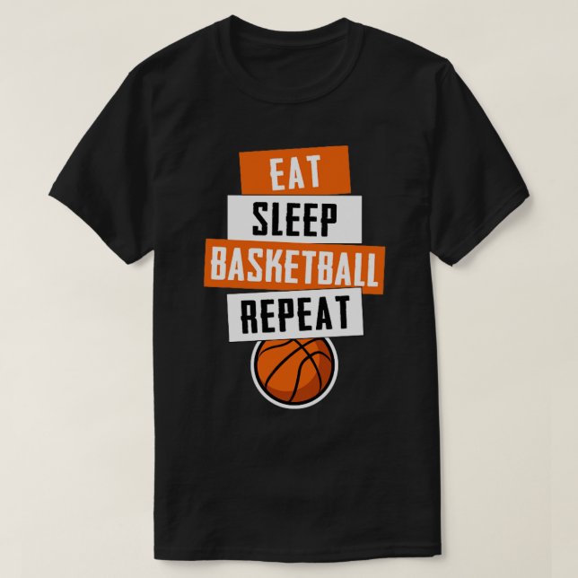 T-shirt Mangez le basketball de sommeil Répéter le basketb (Design devant)