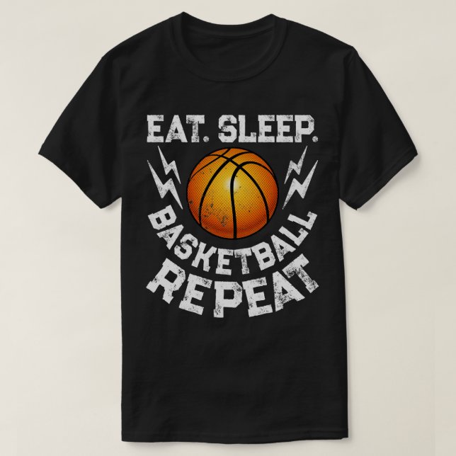 T-shirt Mangez le basketball de sommeil Répéter le basketb (Design devant)