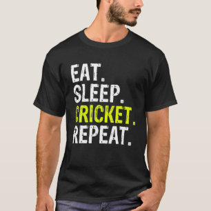 T-shirt Mangez le cricket de sommeil Répéter les sports 