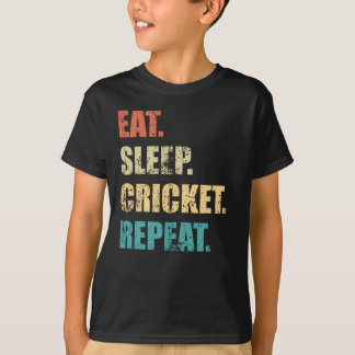 T-shirt Mangez le cricket de sommeil répétitif.