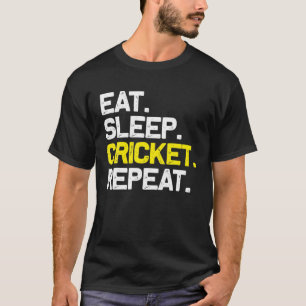T-shirt Mangez le cricket du sommeil Répéter un cadeau amu