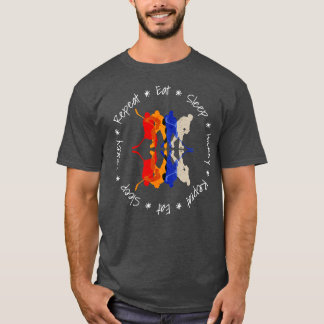 T-shirt Mangez le hockey du sommeil Répétez le thé de hock