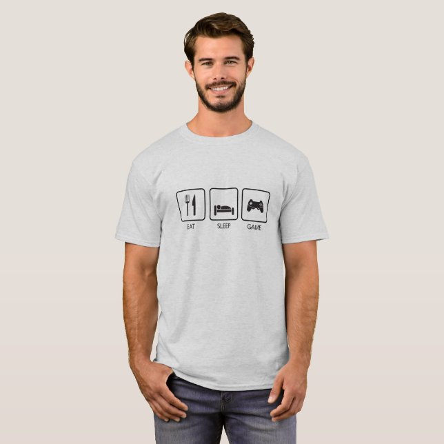 T-shirt Mangez le jeu de sommeil (Devant entier)