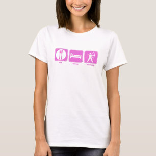 T-shirt mangez le rose de tir à l'arc de sommeil