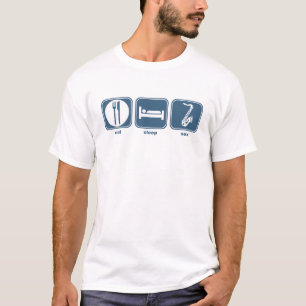 T-shirt mangez le saxo de sommeil