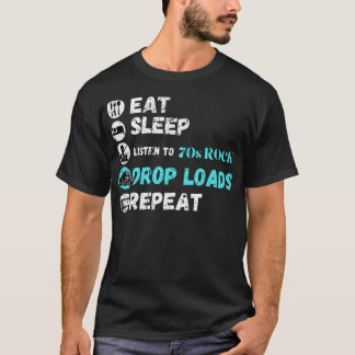 T-shirt Mangez Le Sommeil À L'Écoute les années 70 Charges