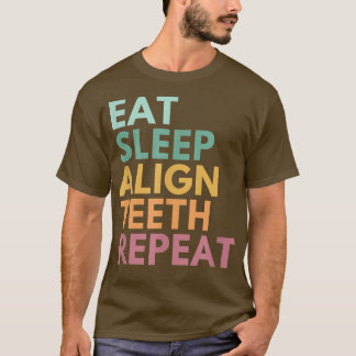T-shirt Mangez Le Sommeil Aligner Les Dents Répéter, Drôle