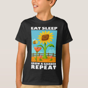 T-shirt Mangez Le Sommeil Augmenter Un Jardin Répéter Le S