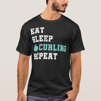 T-shirt Mangez le sommeil Curling glace Répétez les sports