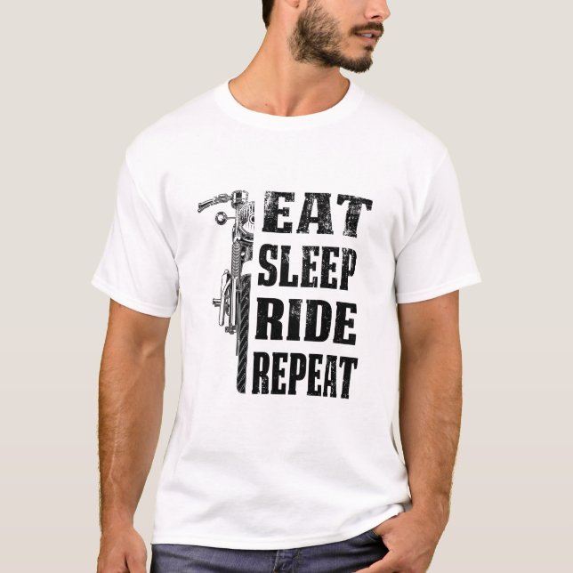 T-shirt Mangez le sommeil en randonnée pédestre Répétez le (Devant)