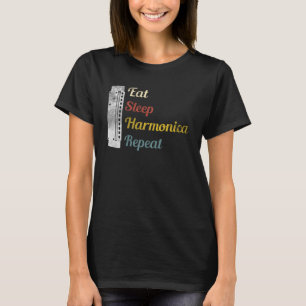T-shirt Mangez le sommeil Harmonica Répéter Harmonica