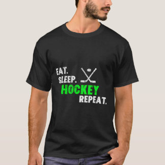 T-shirt Mangez le sommeil Hockey Répéter le long manches