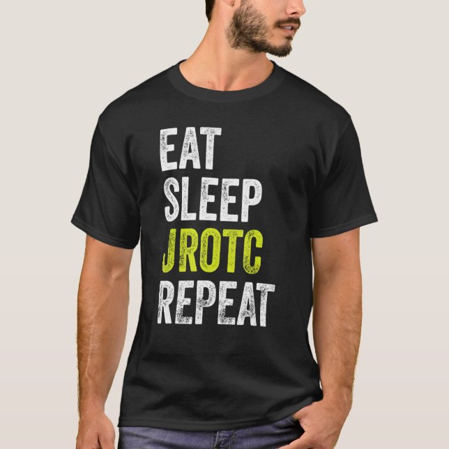 T-shirt Mangez le sommeil JROTC Répéter le ROTC Junior US (Devant)