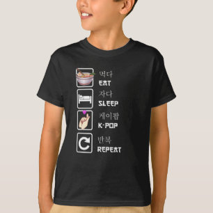 T-shirt Mangez le sommeil K-Pop Répétez la musique Kpop 